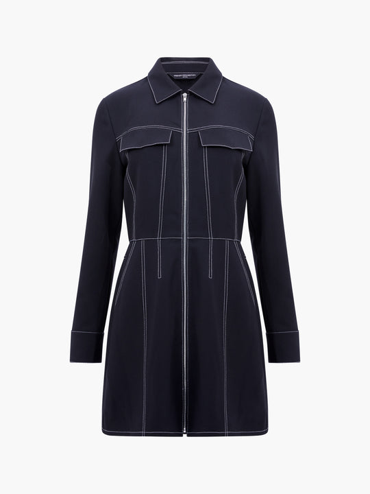Azra Twill Slit Mini Dress