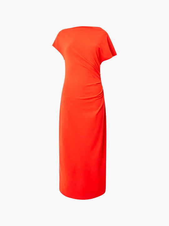Valetta Gathered Off Shoulder Midi Dress