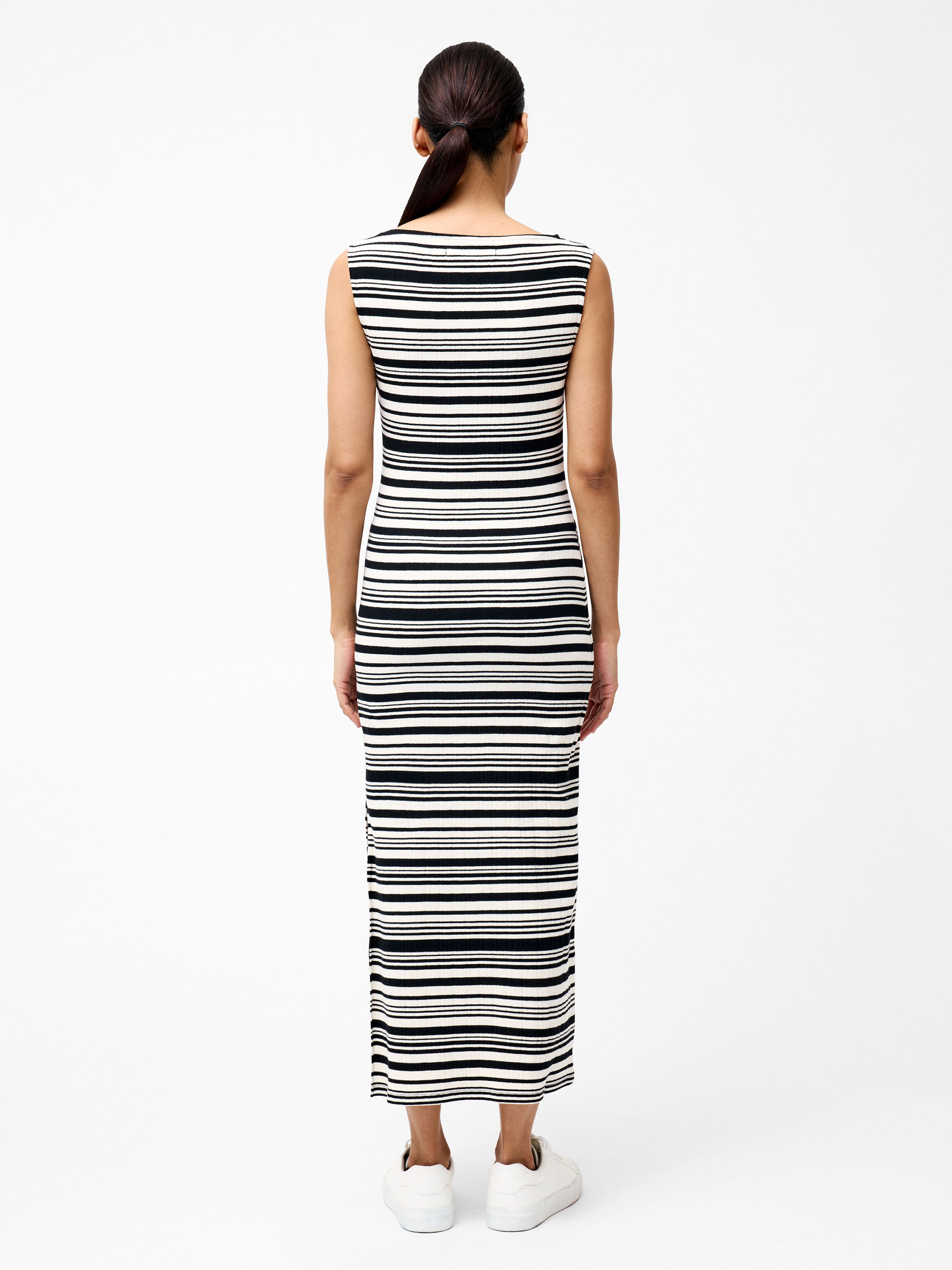 Sasia Rib Stripe Sleeveless Dress