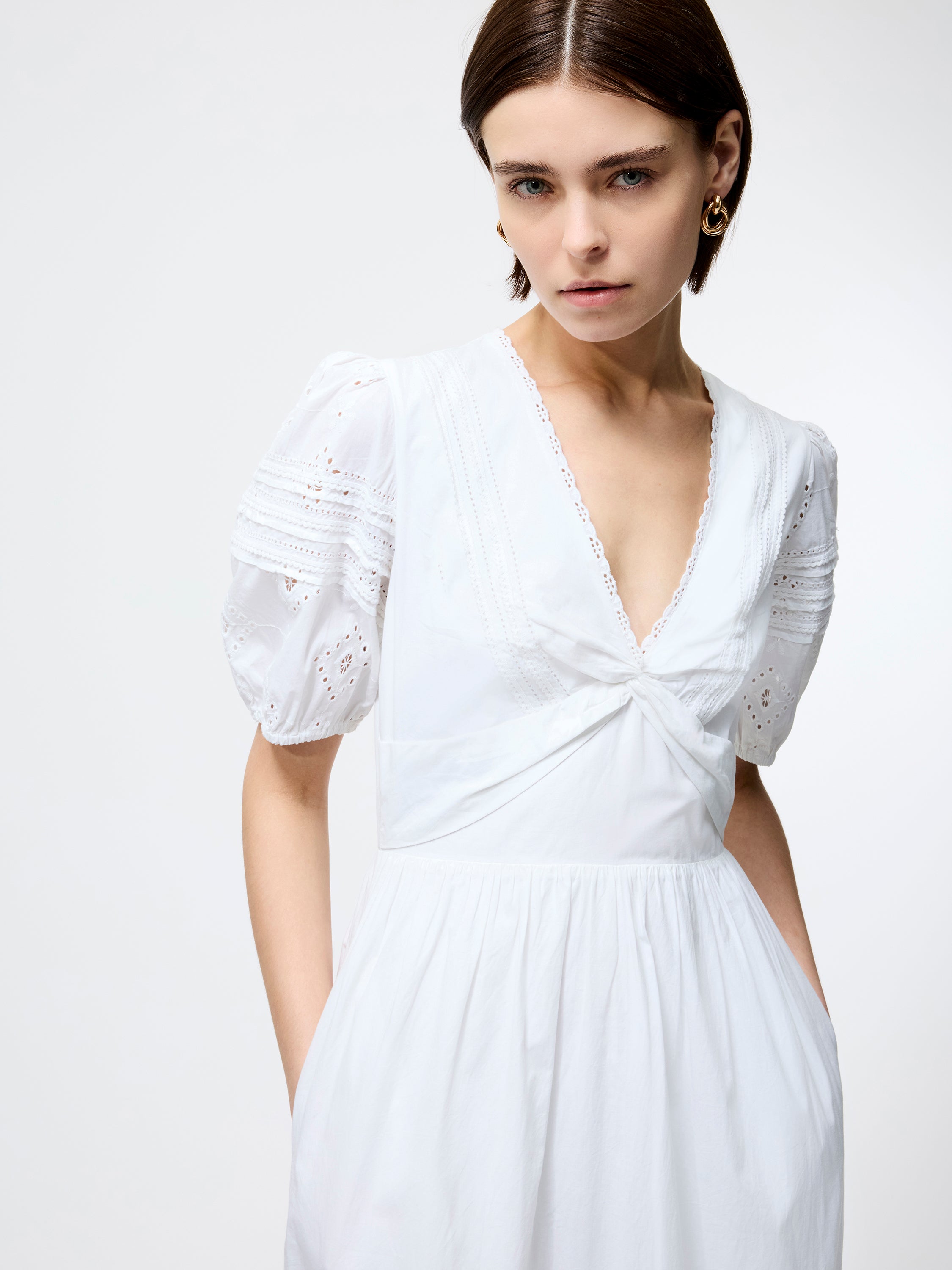 Cambria Cotton Broderie Midi Dress