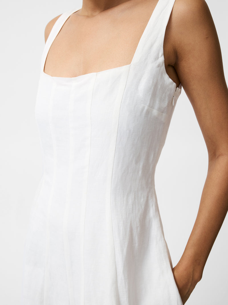 Birdie Linen Square Neck Dress
