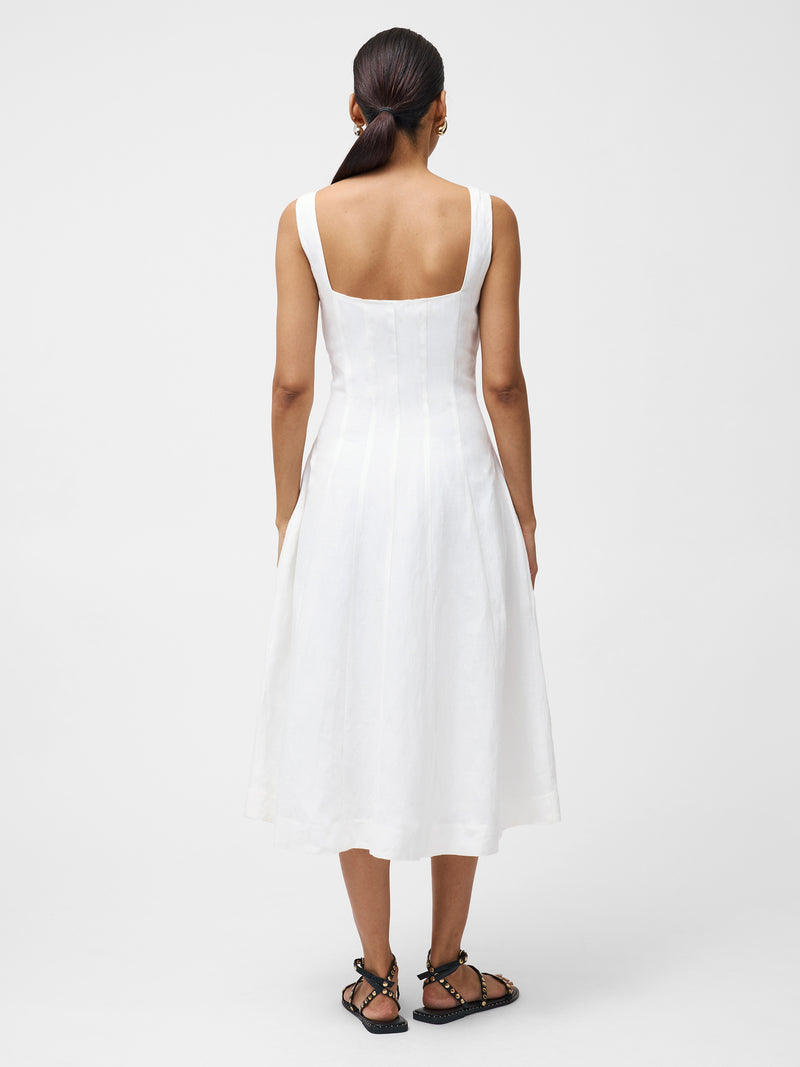 Birdie Linen Square Neck Dress
