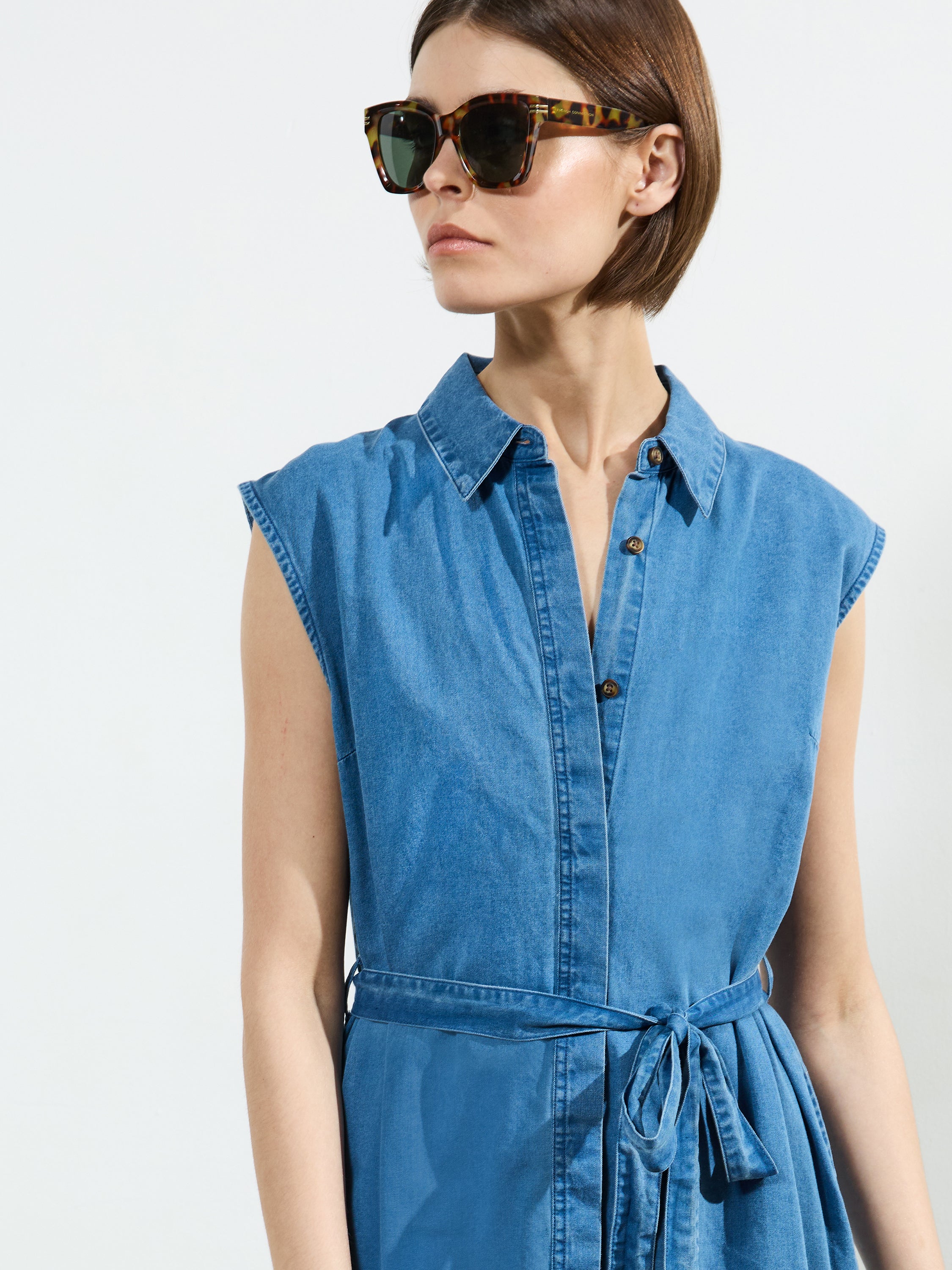 Zaves Chambray Midi Dress