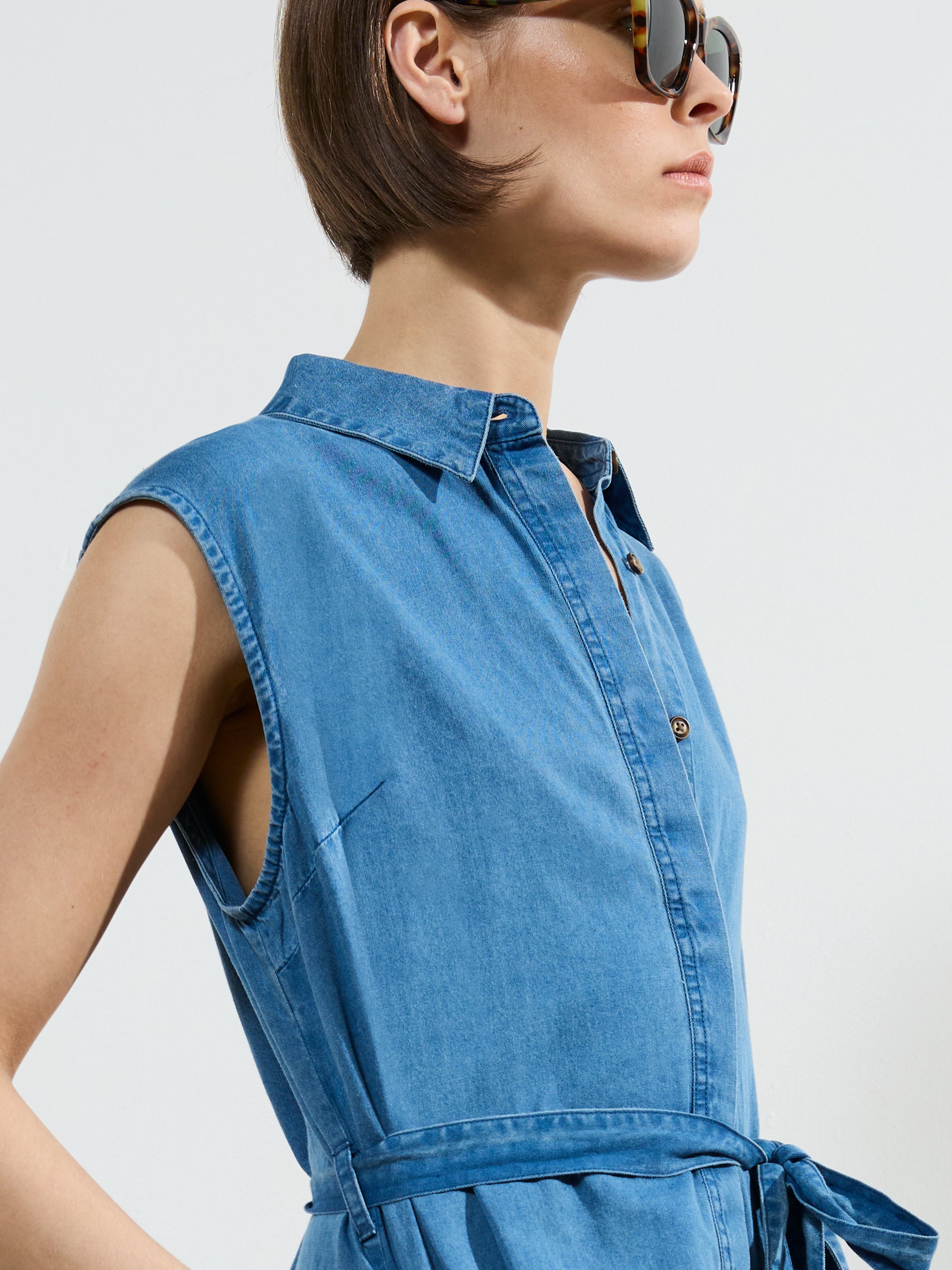 Zaves Chambray Midi Dress