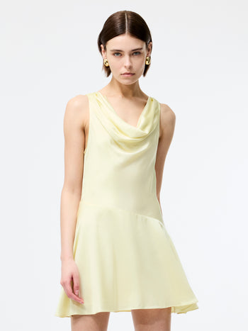 Oona Satin Asymmetrical Mini Dress