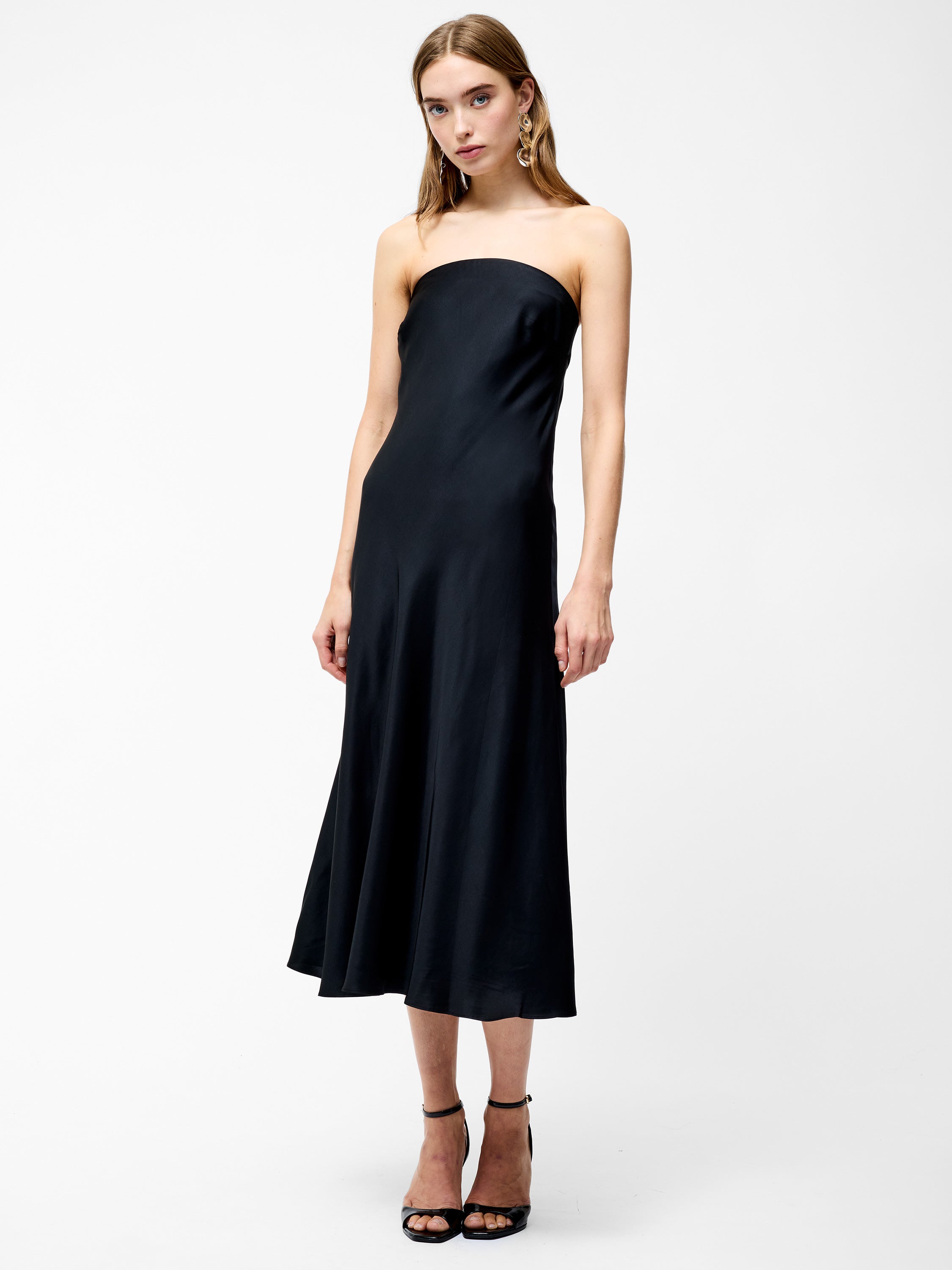 Oona Satin Bandeau Midi Dress