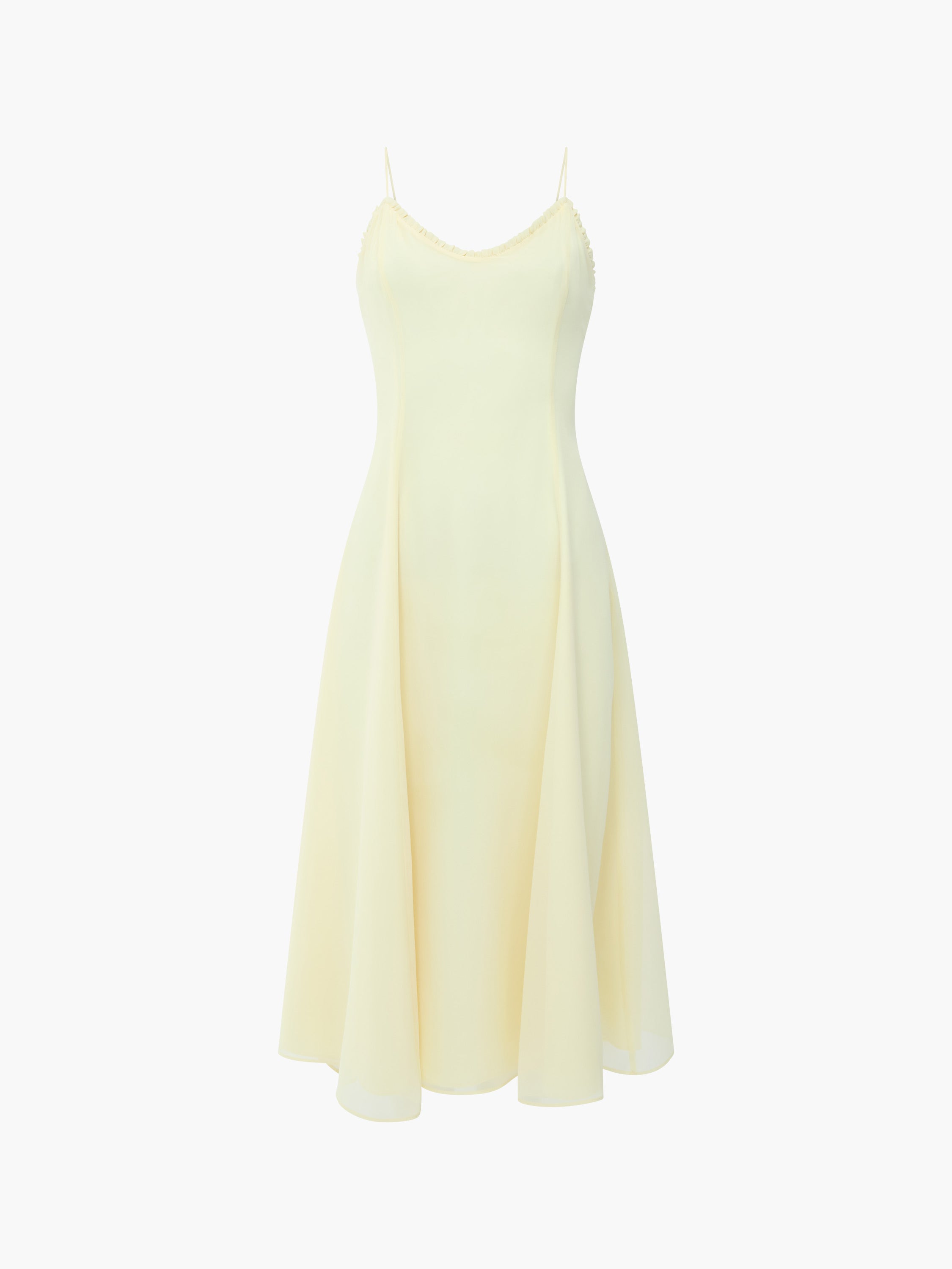 Raya Chiffon Ruffle Neck Midi Dress