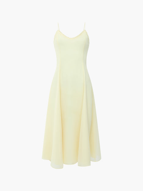 Raya Chiffon Ruffle Neck Midi Dress