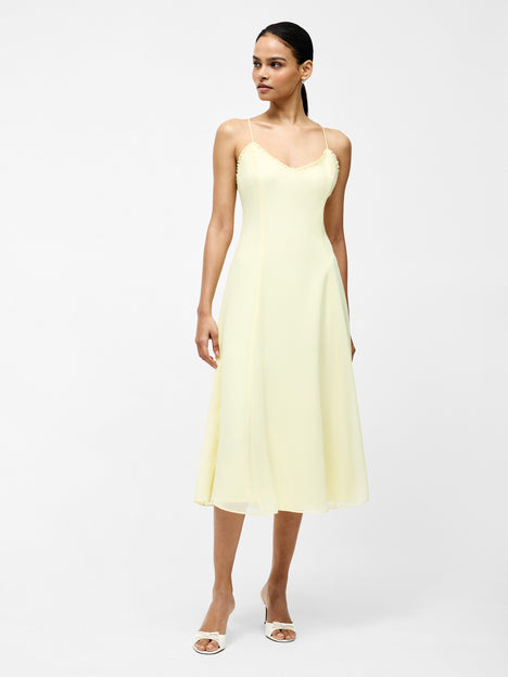 Raya Chiffon Ruffle Neck Midi Dress