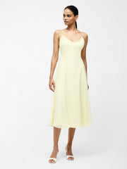 Raya Chiffon Ruffle Neck Midi Dress