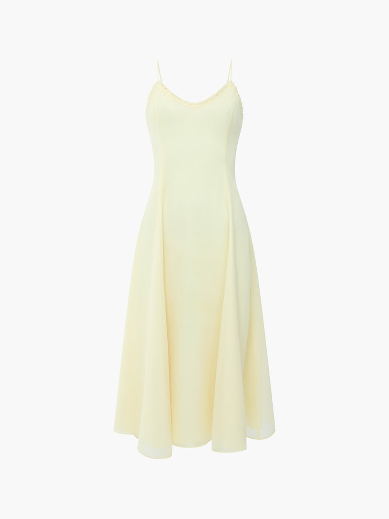 Raya Chiffon Ruffle Neck Midi Dress