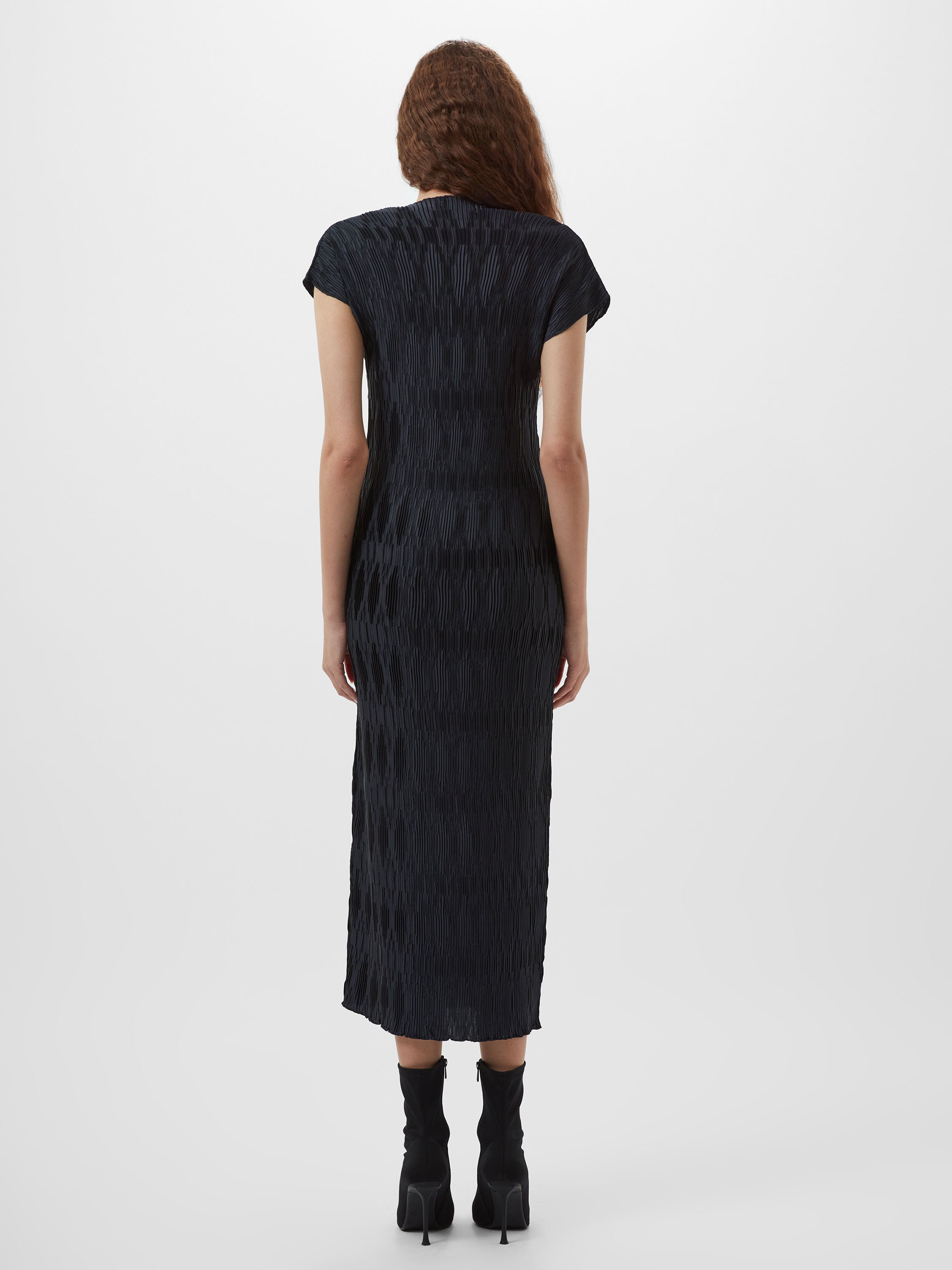 Moira Pleated Dress Navy | French Connection UK