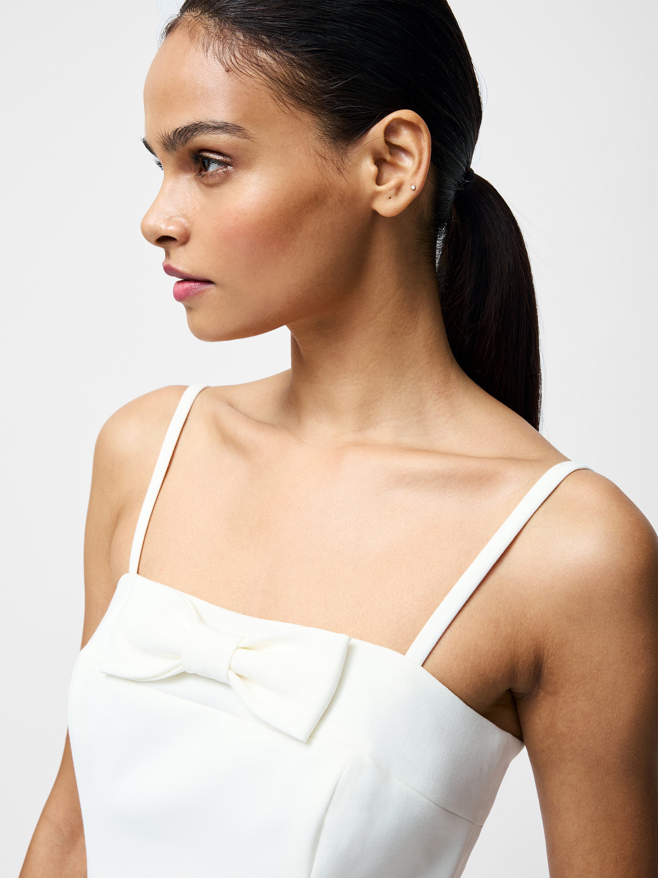 french connection whisper bow mini dress French Connection Whisper Bow Mini Cocktail Dress - Winter Whi
