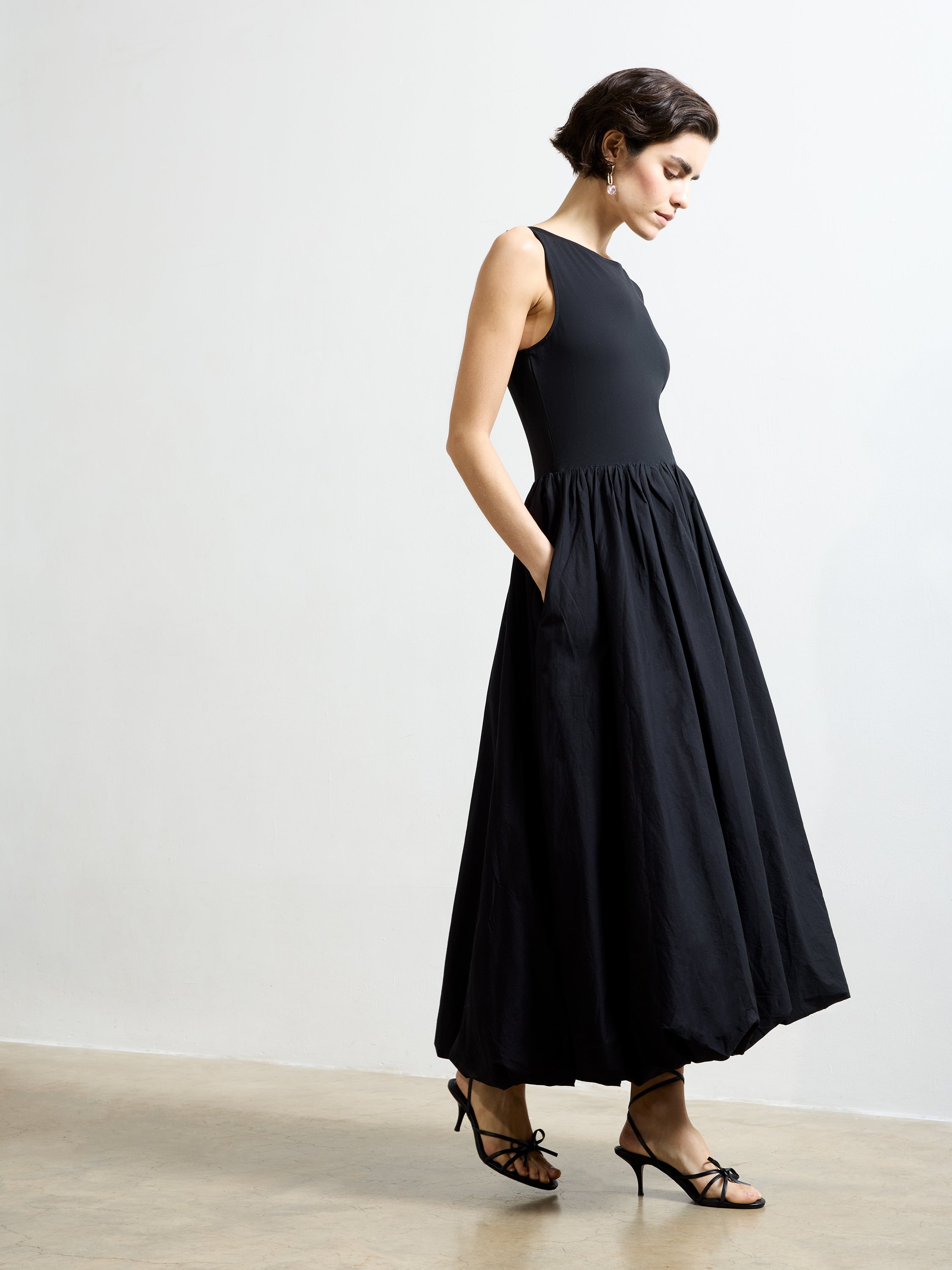 Phoebe Jersey Bubble Hem Midi Dress