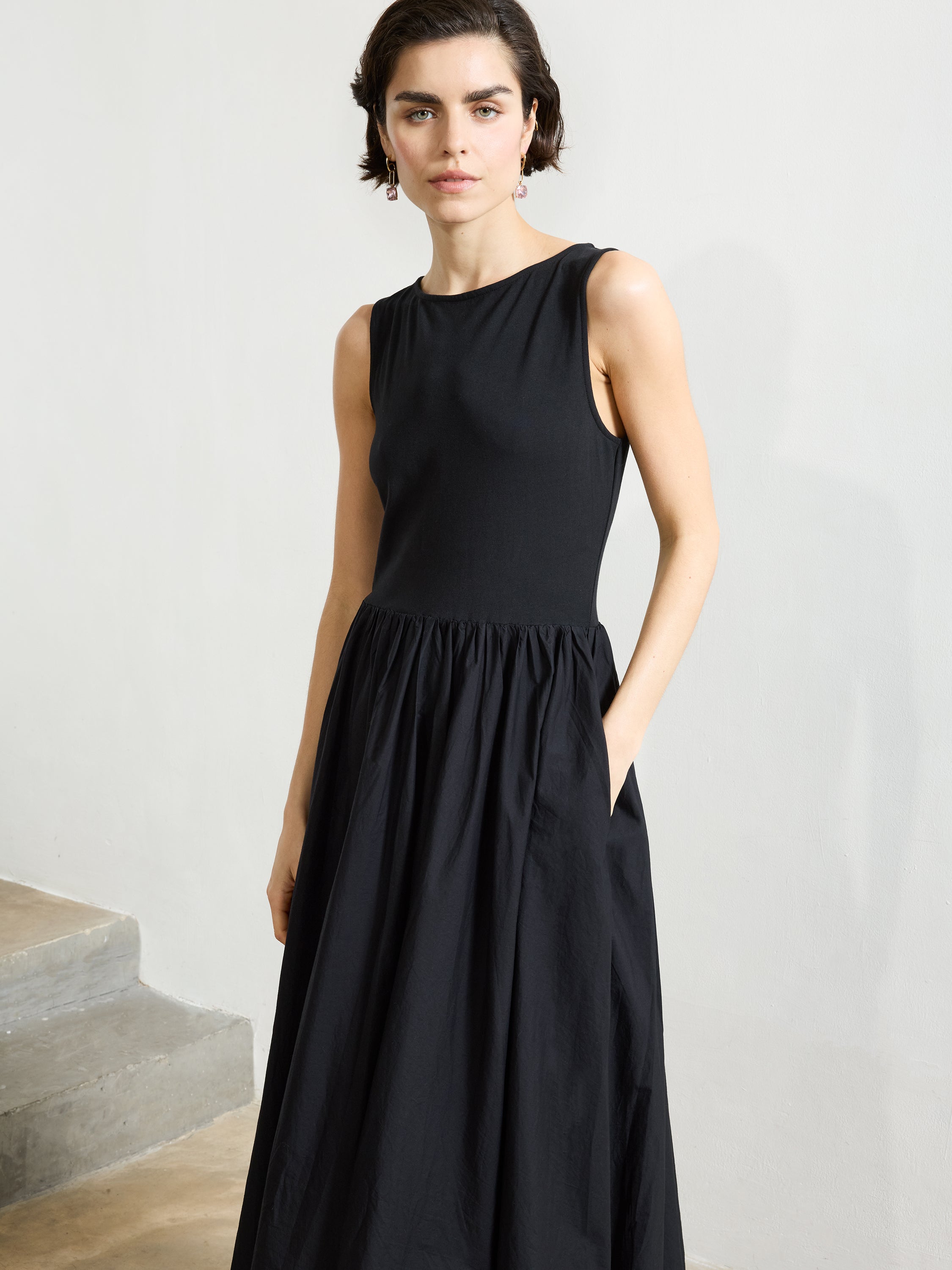 Phoebe Jersey Bubble Hem Midi Dress