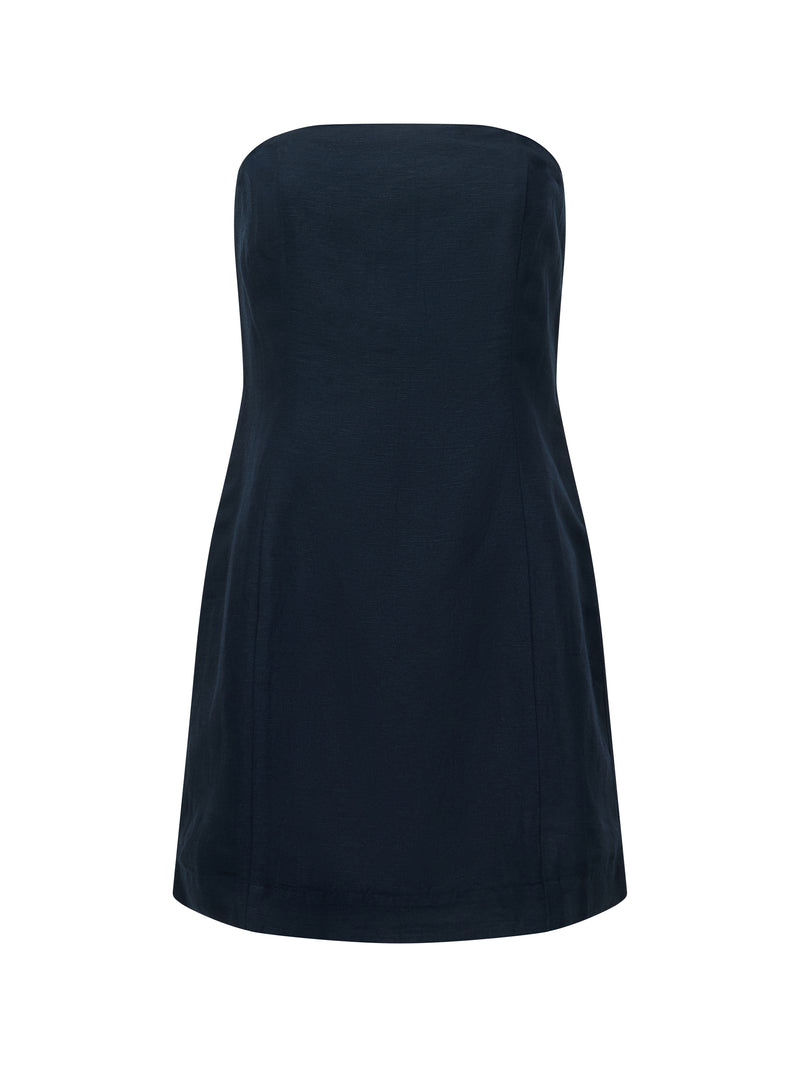 Birdie Linen Strapless Mini Dress