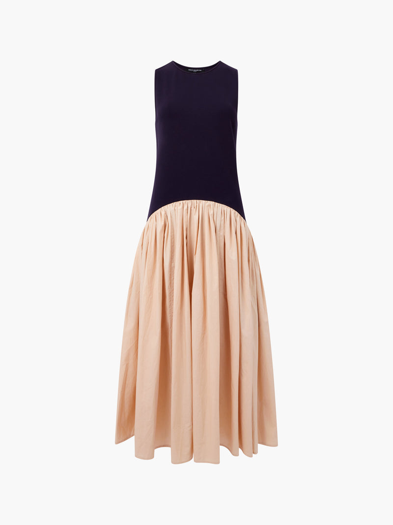 Kayle Jia Mix Drop Waist Midi Dress