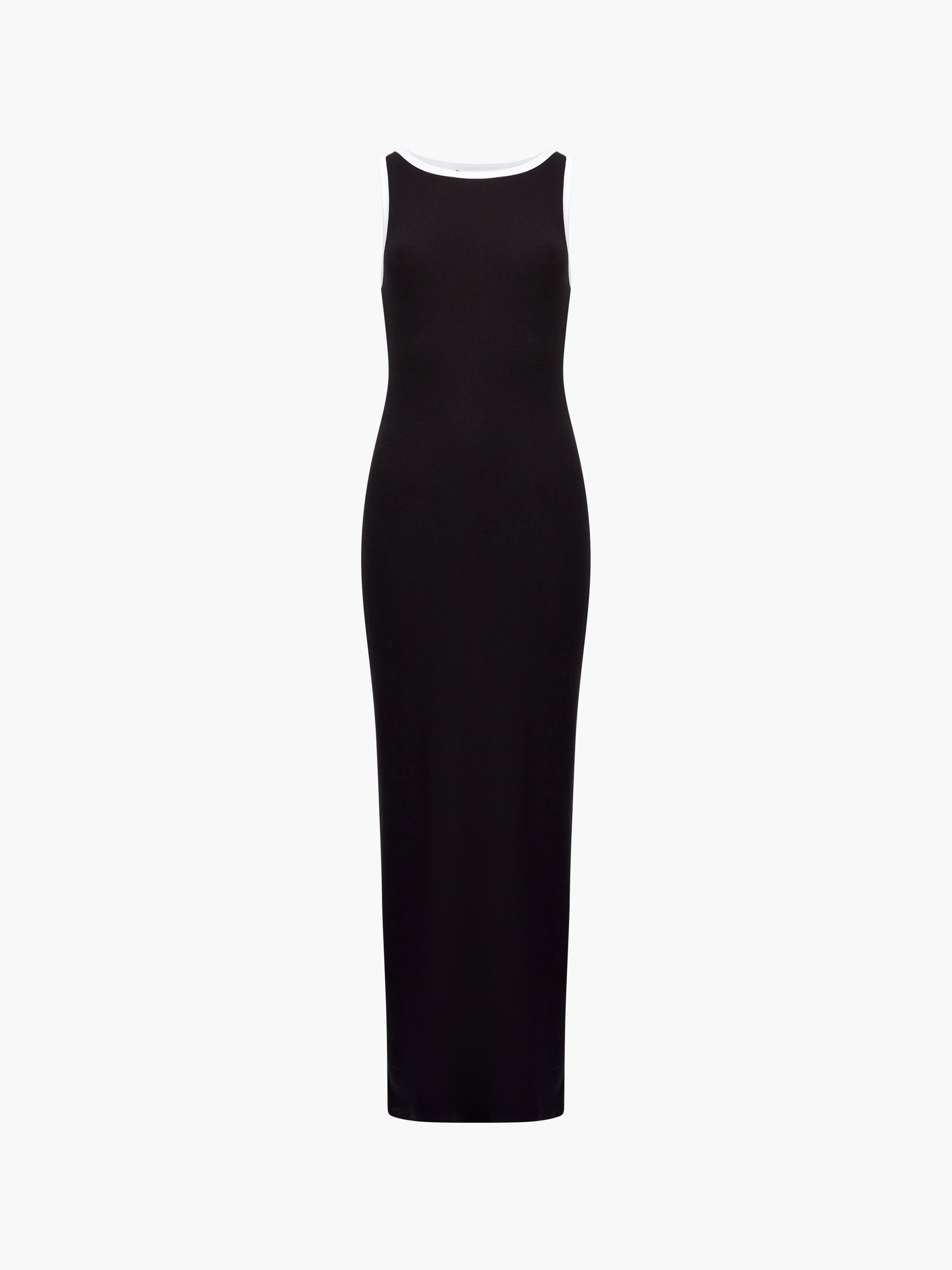 Rasia Ribbed Binding Boat Neck Dress