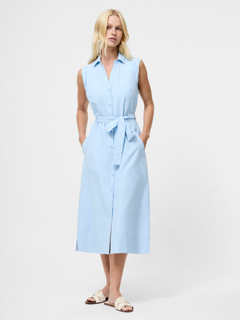Era Poplin Sleeveless Belted Midaxi Dress