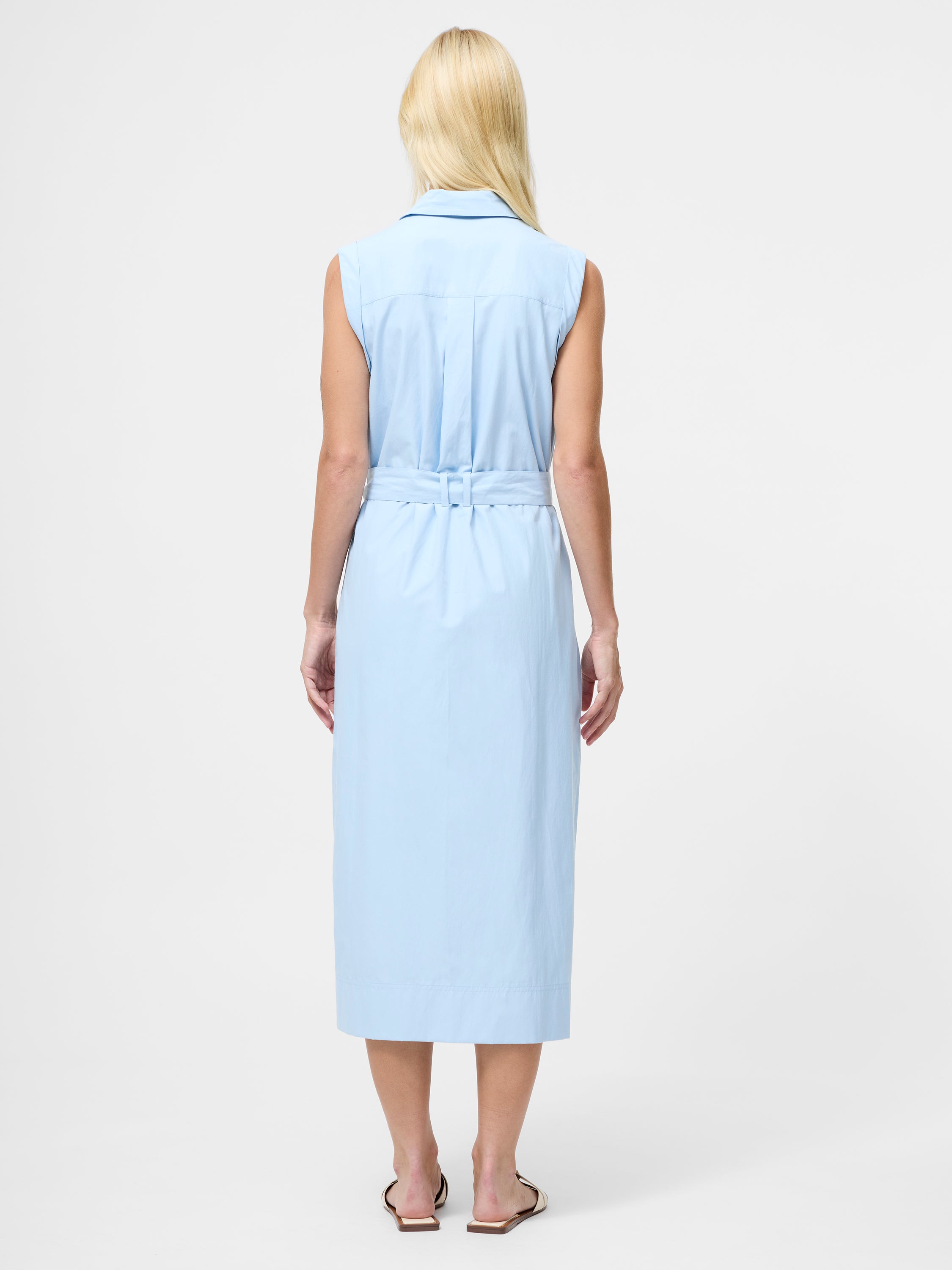 Era Poplin Sleeveless Belted Midaxi Dress