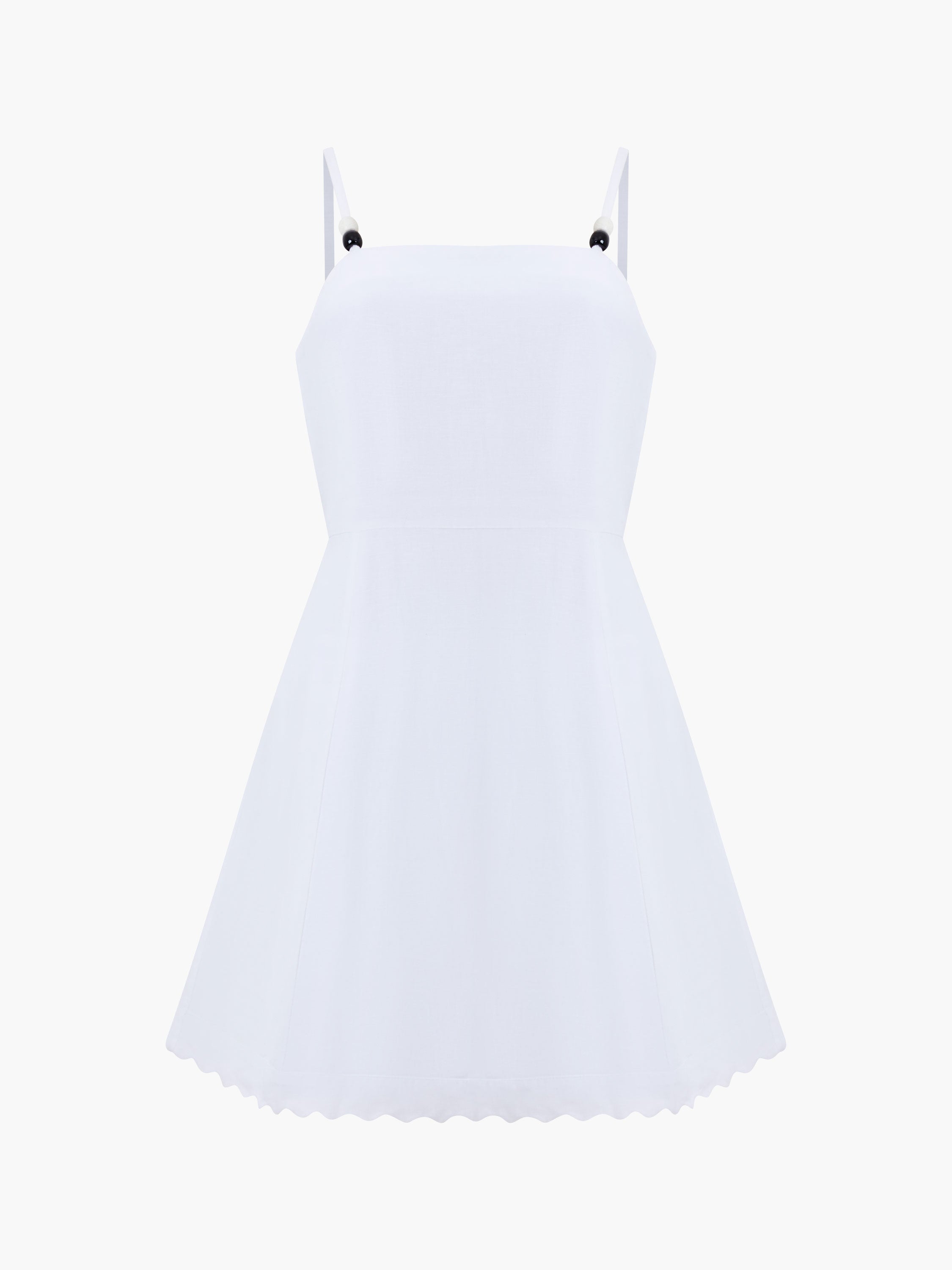 ariette linen flared dress french connection Ariette Linen Flared Dress Linen White/Black Top Sale