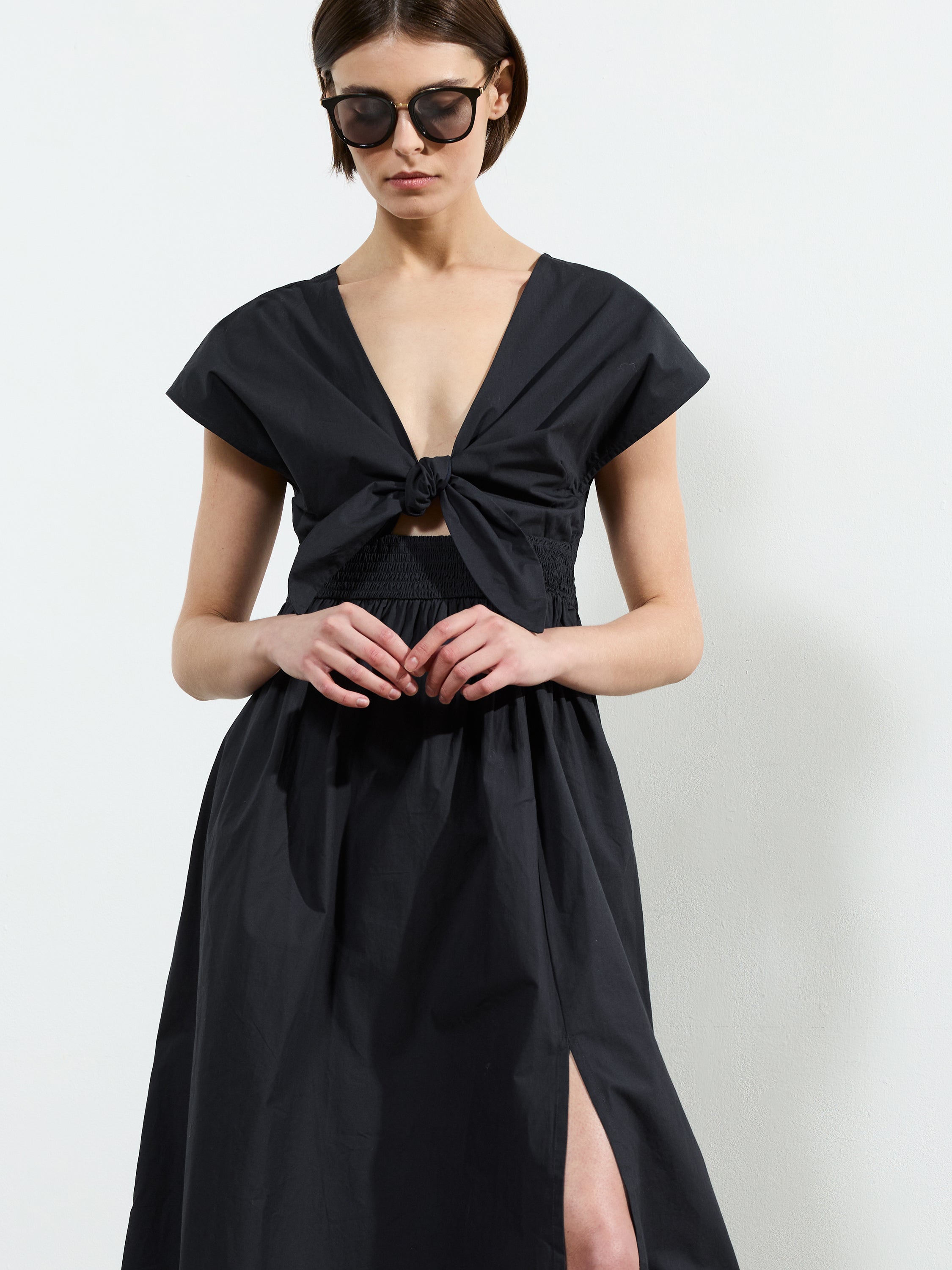 french connection midi dress Barletta Poplin Tie Midi Dress