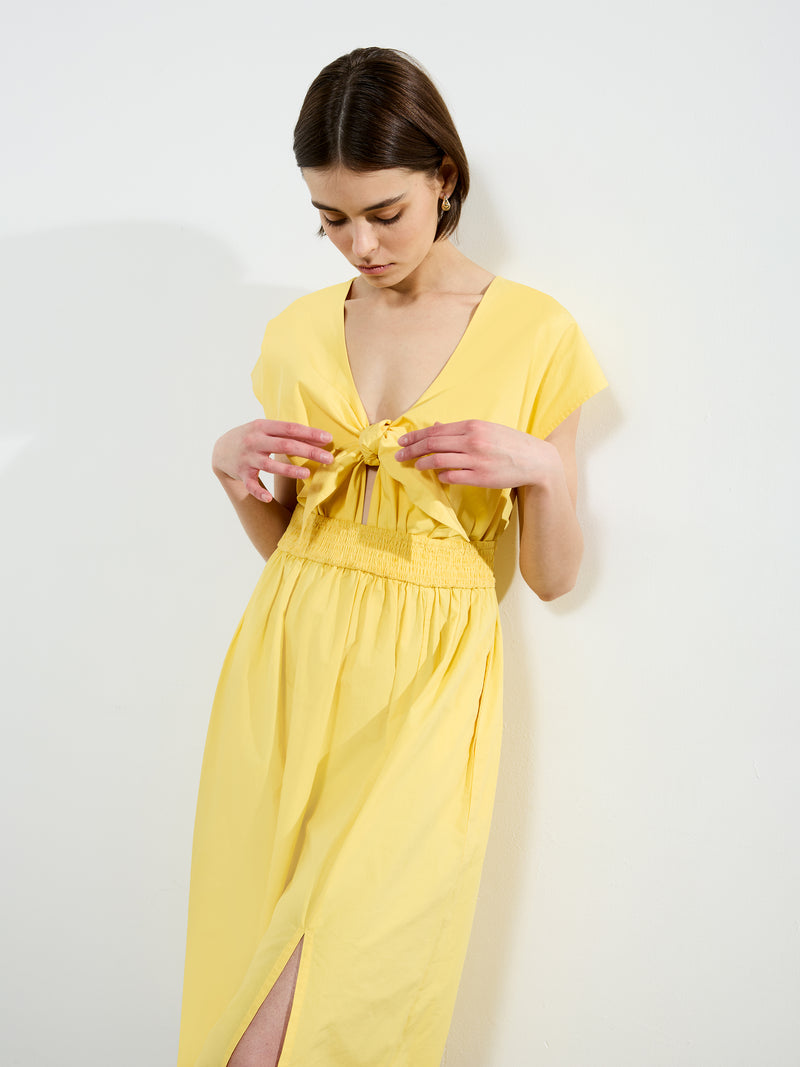 Barletta Poplin Tie Midi Dress