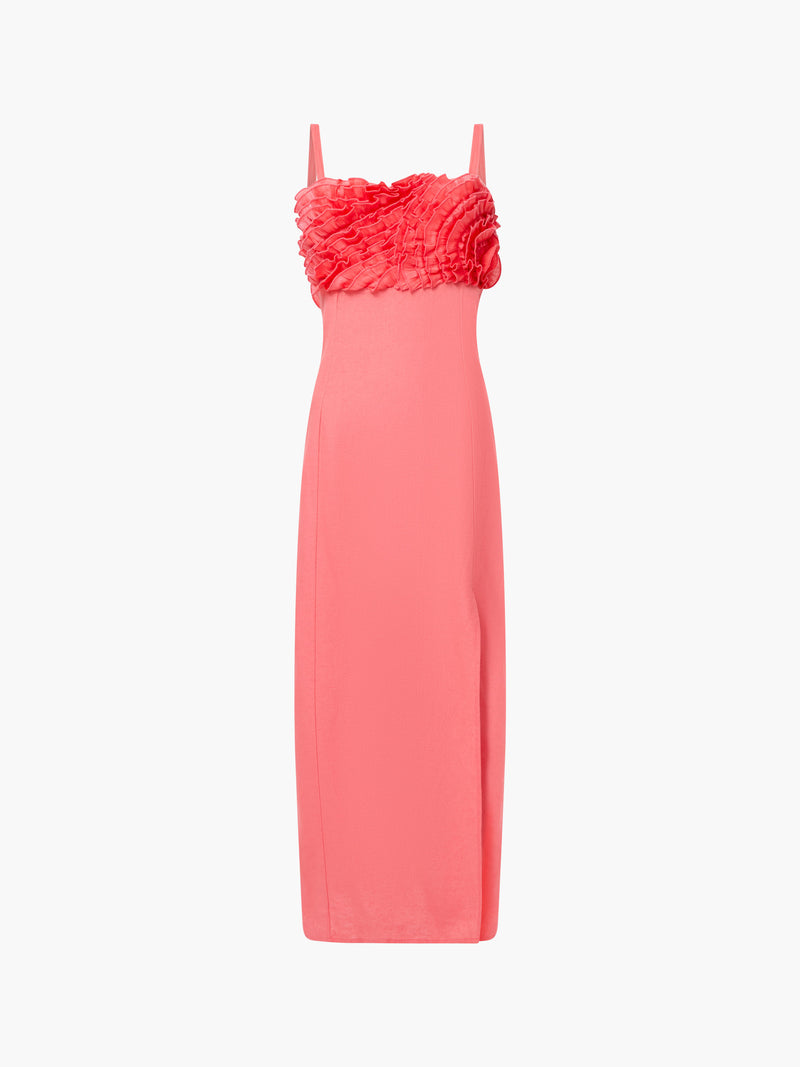 Ariette Ruffled Bust Midi Dress