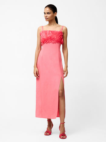 Ariette Ruffled Bust Midi Dress