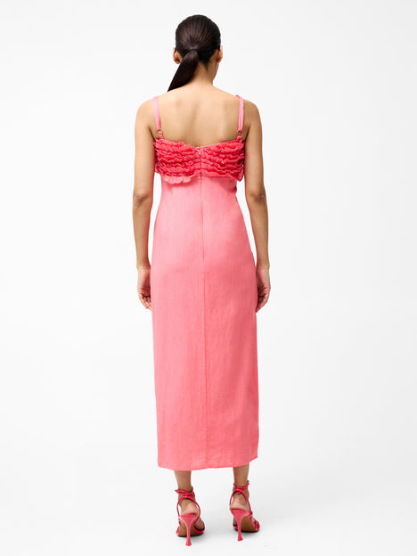 Ariette Ruffled Bust Midi Dress