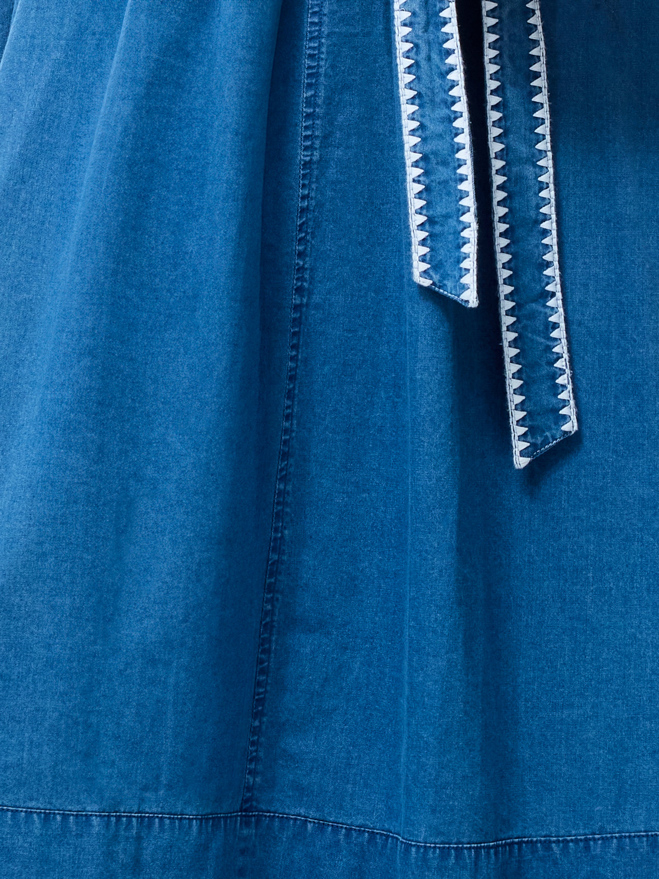 Zaves Chambray Denim Halterneck Midi Dress