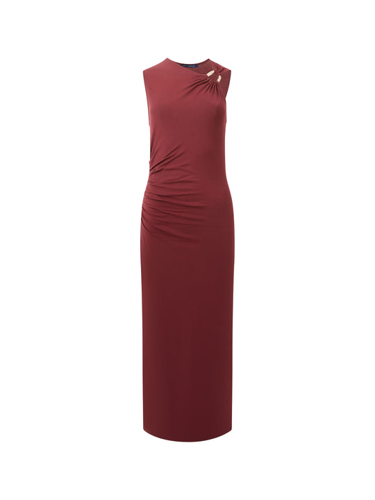 Sia Jersey  Asymmetric Neck Midi Dress
