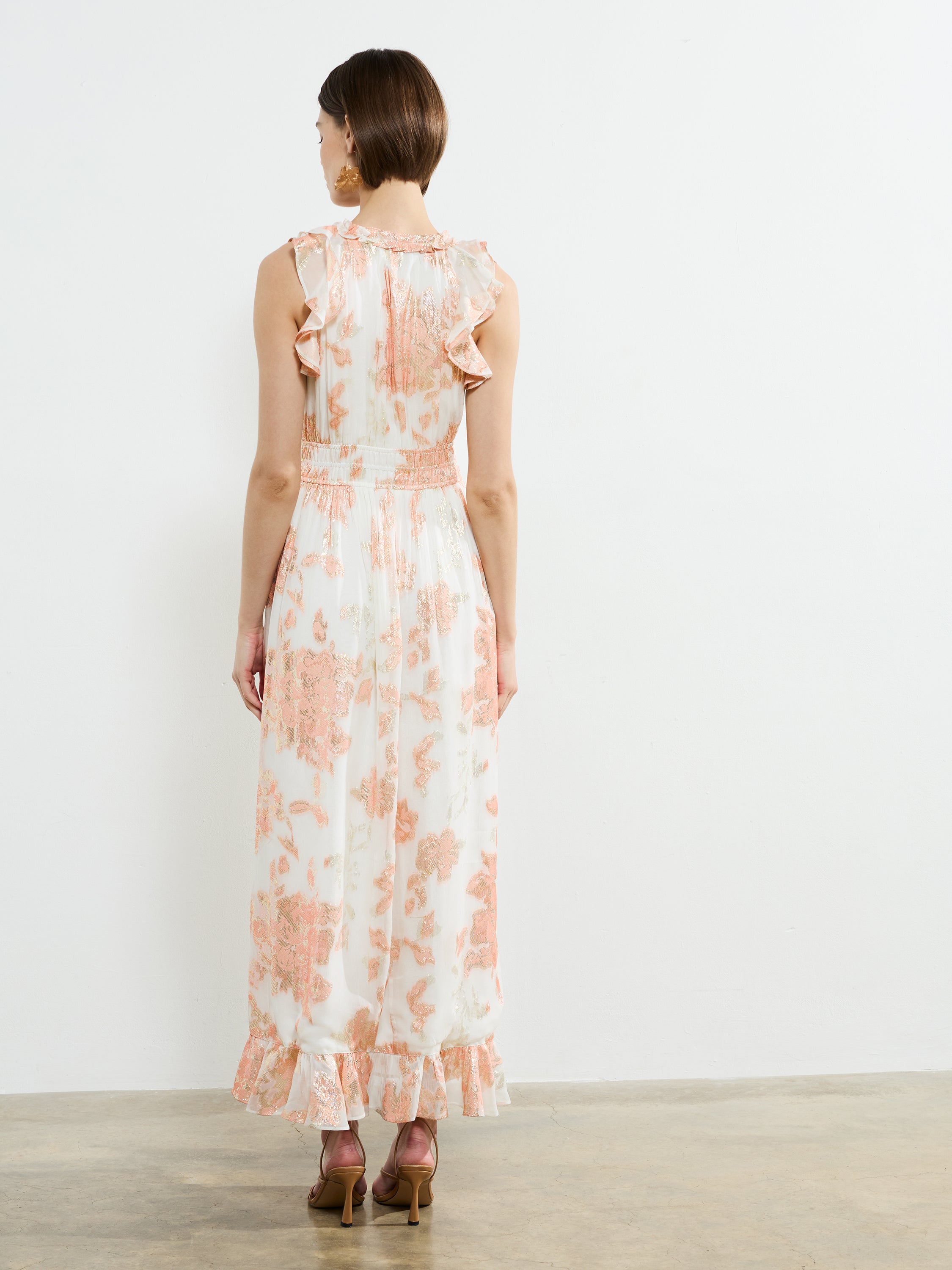 Elko Jacquard Fluted Midi Dress