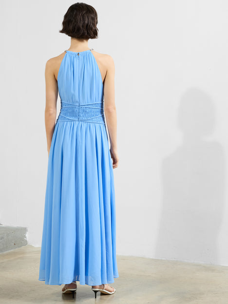 Eden Georgette Halterneck Maxi Dress