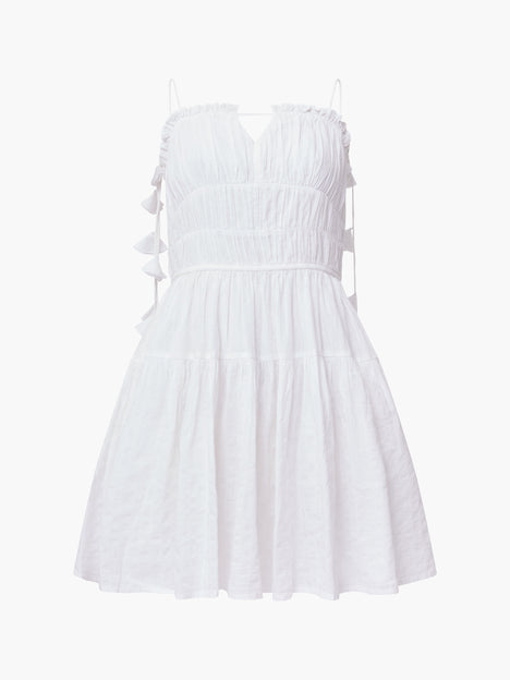 Amra Cotton Gathered Mini Dress