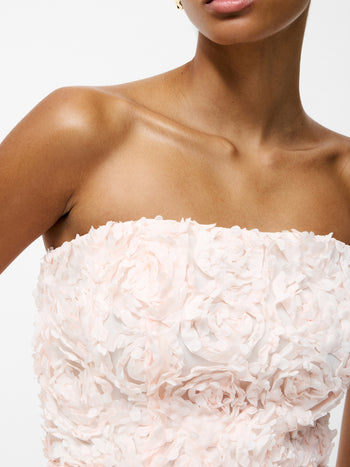 Cher Rosette Textured Bandeau Mini Dress
