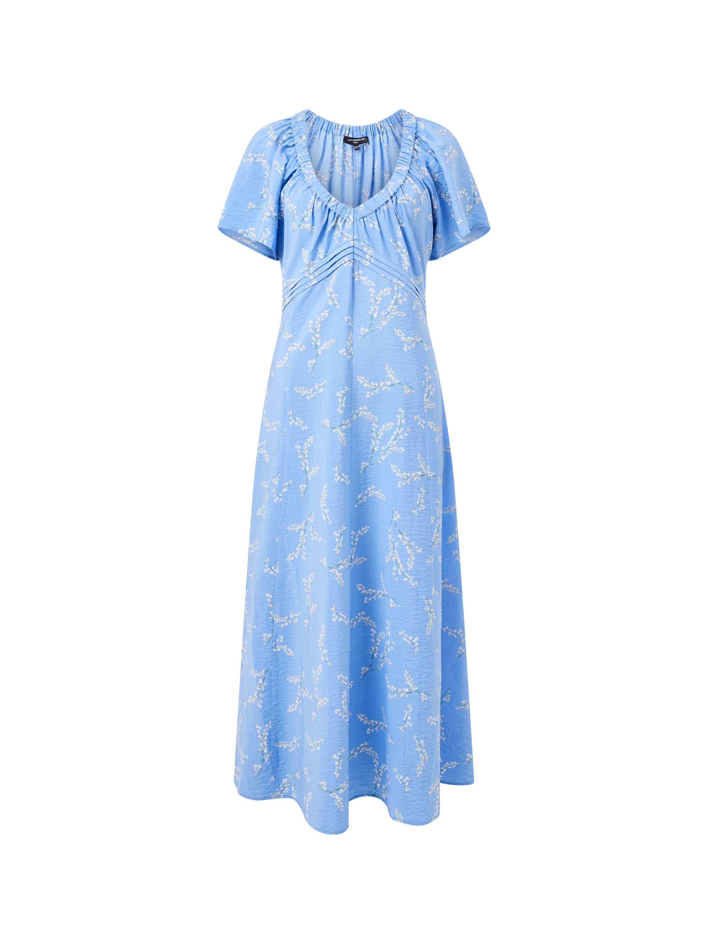 Daniella Faron Drape V Neck Midi Dress