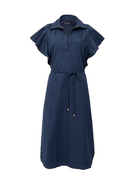 Cambria Cotton Belted Midi Dress