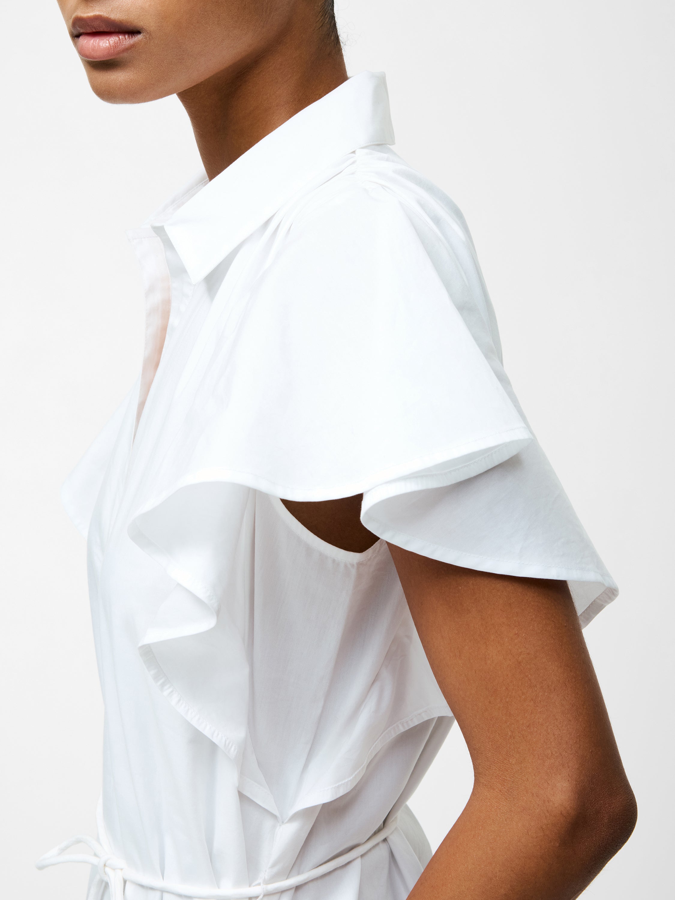 french connection white midi dress Cambria Cotton Belted Midi Dress Linen White