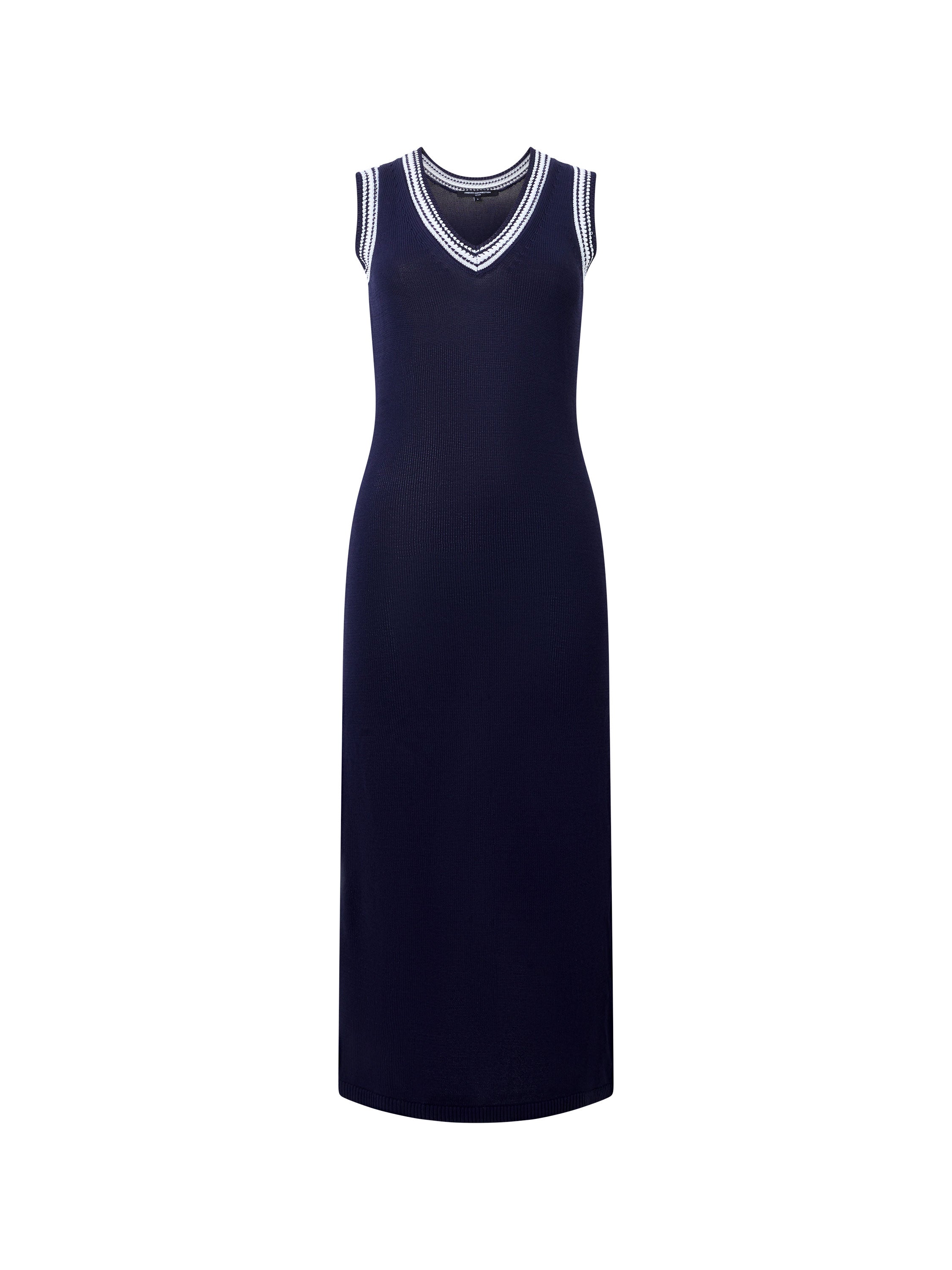 Sage Knitted Trim Dress