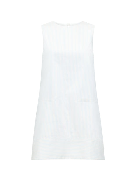 Pinstripe Sleeveless Shift Dress