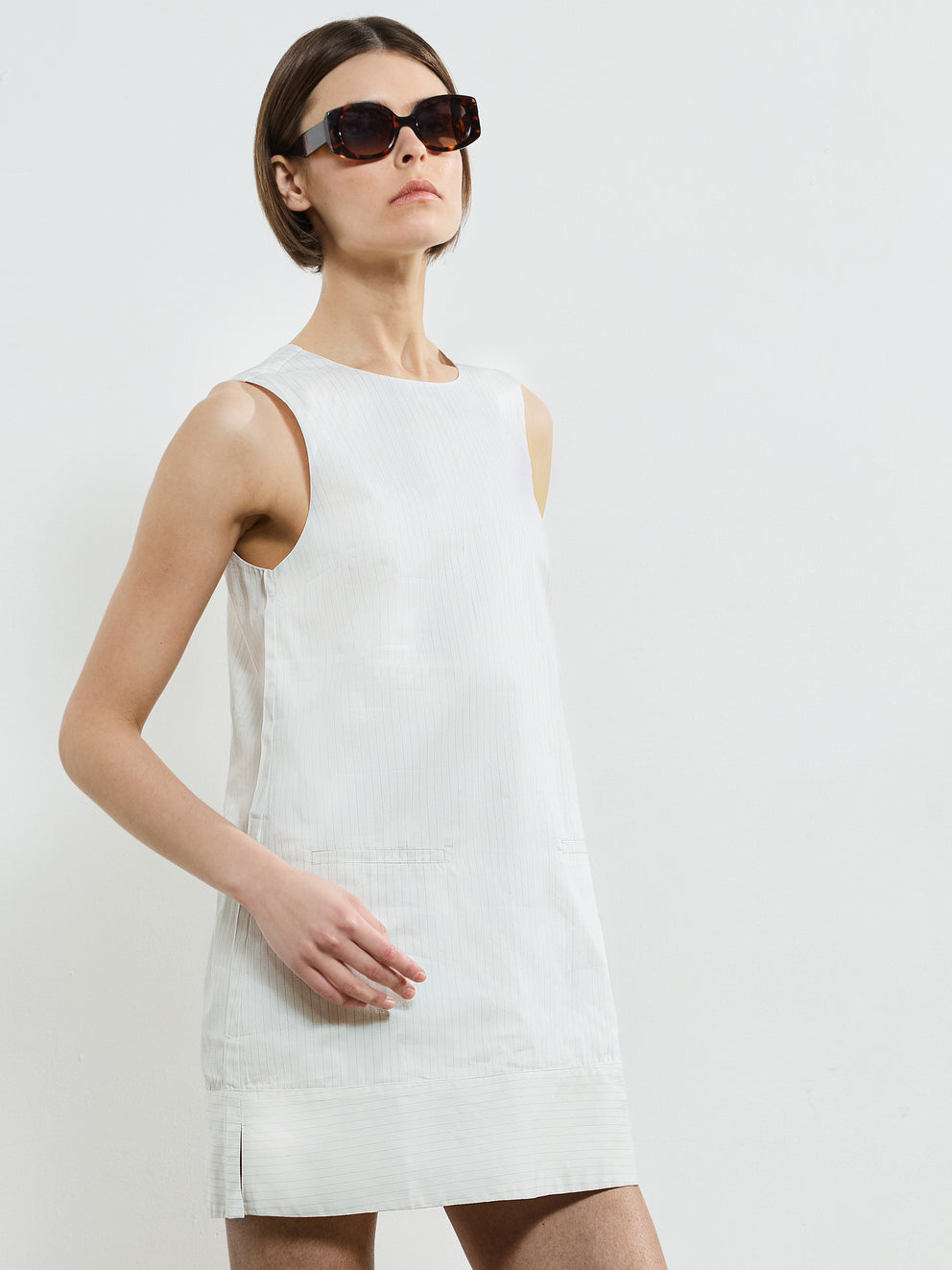 Romi Shift Dress in Juni Rose Pinstripe