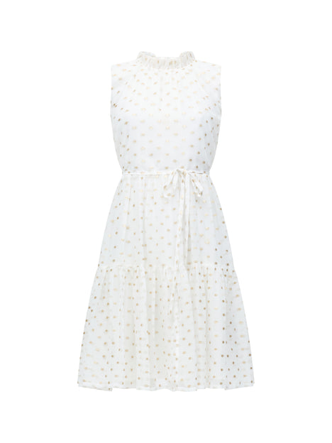 Arlo Jacquard Lurex Dot Tiered Dress