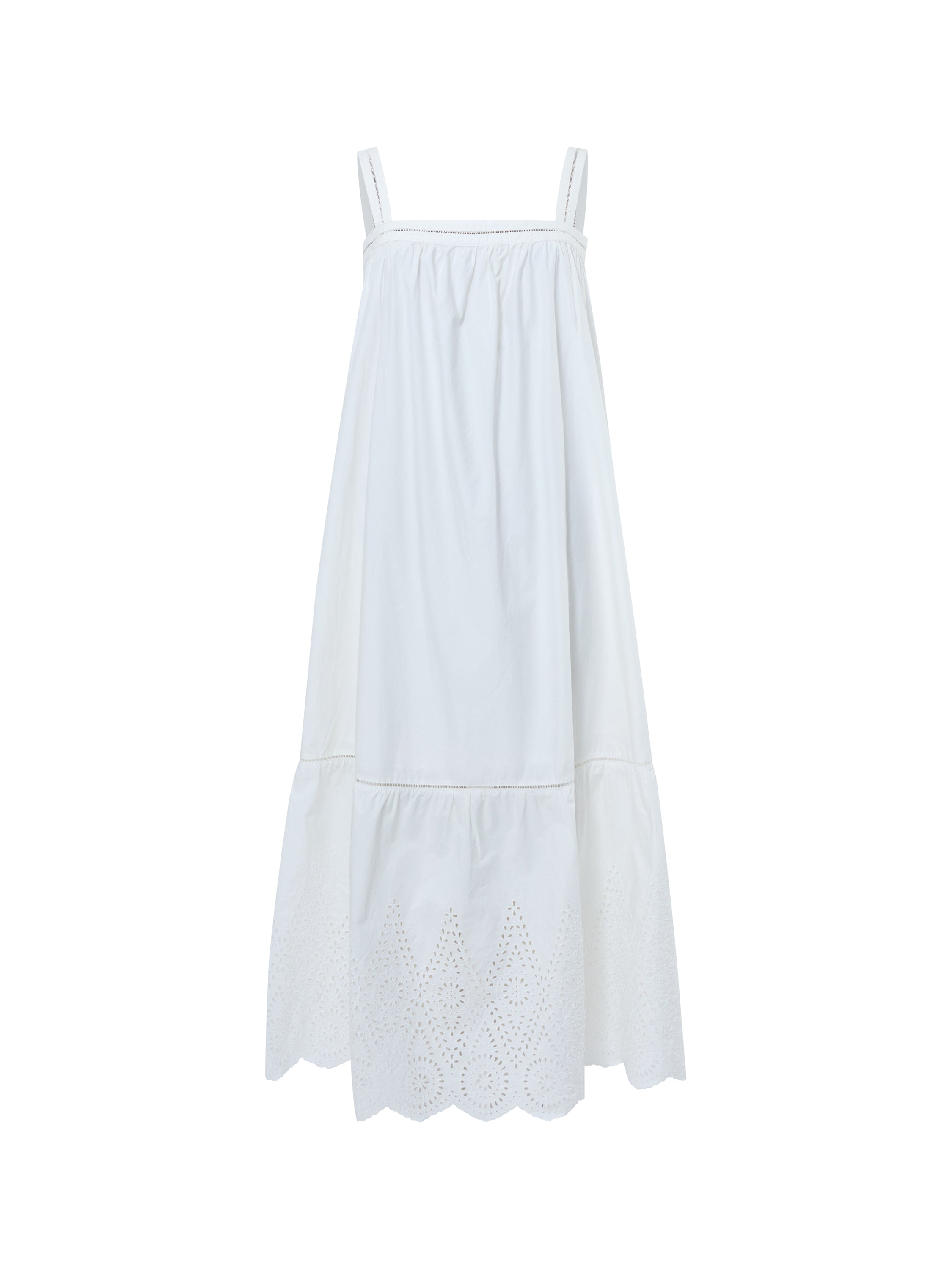 Cotton Square Neck Midi Dress