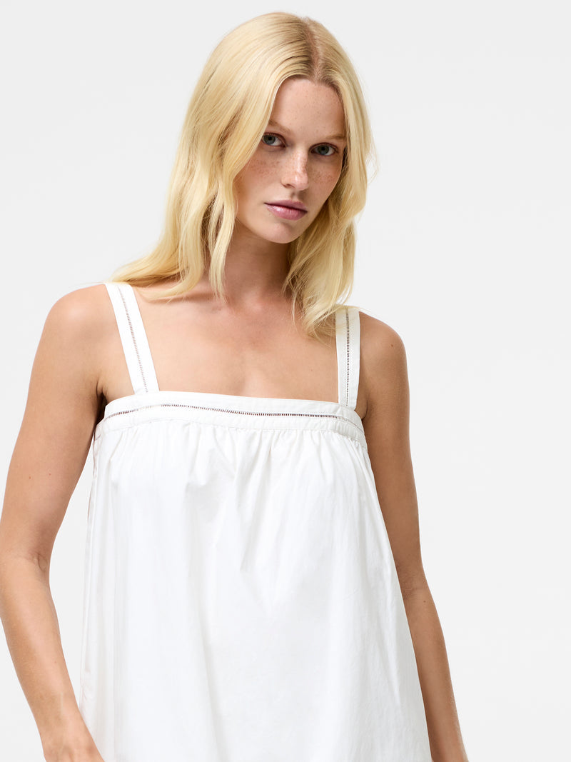 Cotton Square Neck Midi Dress