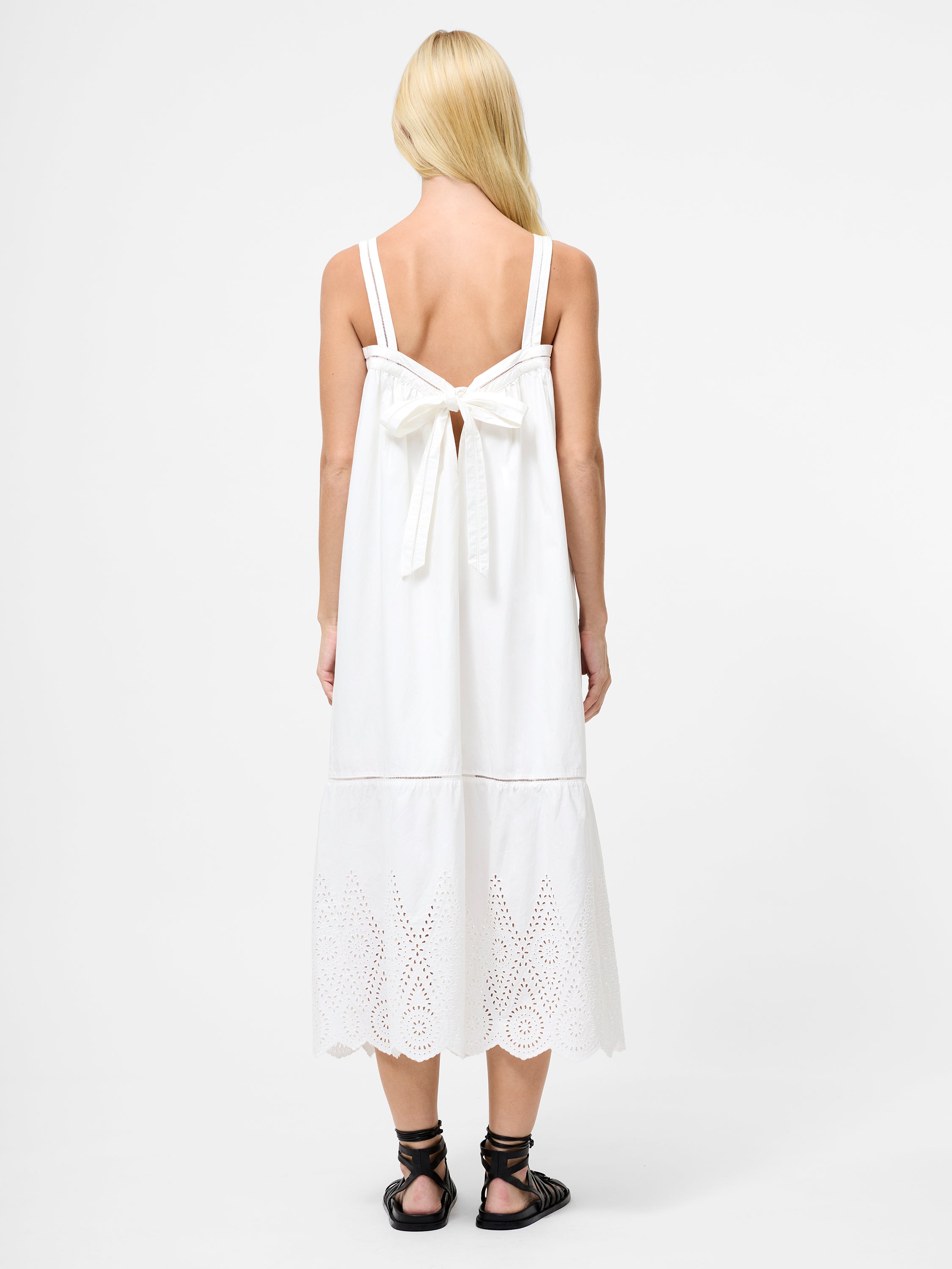 Cotton Square Neck Midi Dress