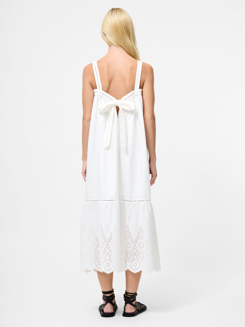 Cotton Square Neck Midi Dress