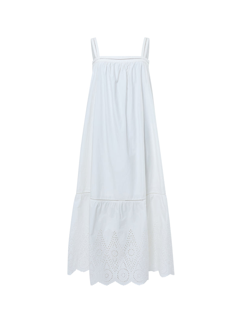 Cotton Square Neck Midi Dress