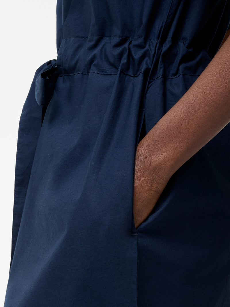 Poplin Tie Waist Shirt Dress
