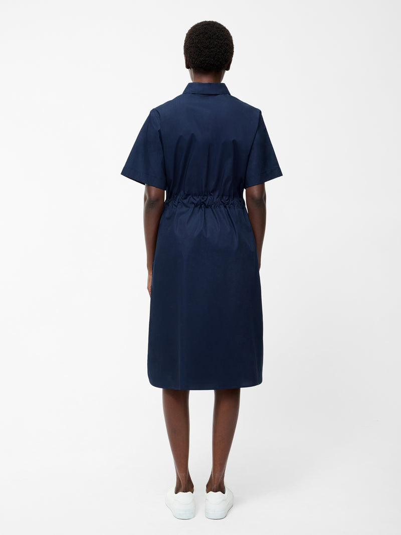 Poplin Tie Waist Shirt Dress